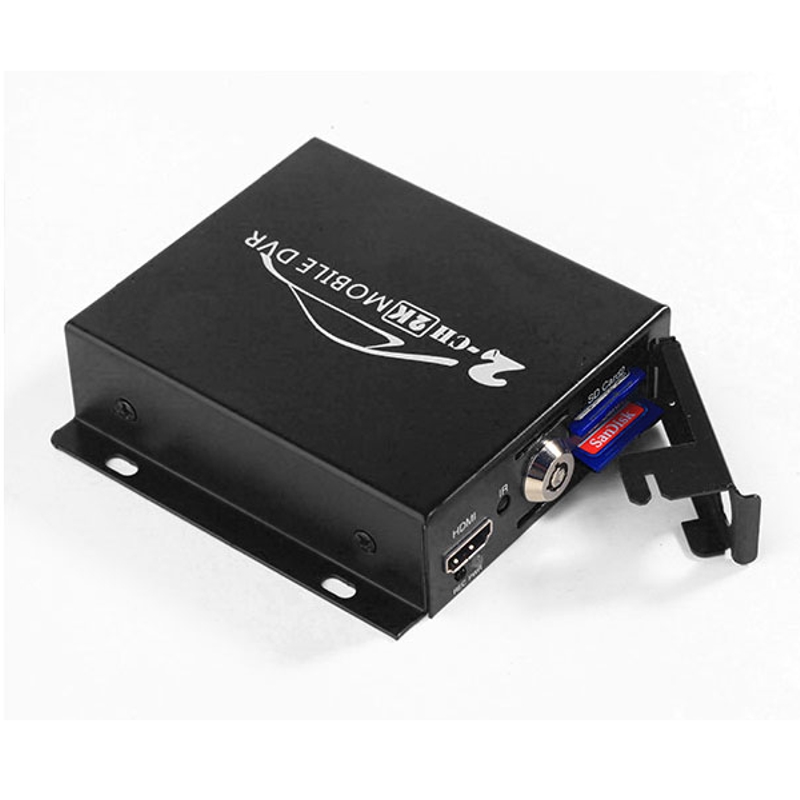 Мобільний AHD відеореєстратор на 2 камери Pomiacam HD DVR для таксі, автобусів, вантажівок, 5 Мп, Quad HD, SD до 128 Гб, пульт ДУ