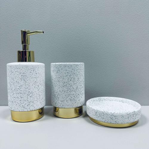 Набір для ванної Bona Di 851-335 3 предмети Білий граніт