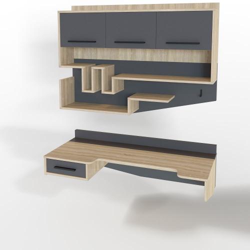 Комп'ютерний стіл Тиса Мебель Тіса Стиль-14 Сонома Графіт 360x520x1200 мм Комп'ютерний стіл Тиса Мебель Тіса Стиль-14 Сонома Графіт 360x520x1200 мм