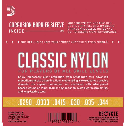 Струни для класичної гітари D'Addario EJ27N 3/4 Student Nylon Classical Strings Струни для класичної гітари D'Addario EJ27N 3/4 Student Nylon Classical Strings