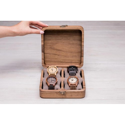 Дизайнерська коробочка для наручних годинників ecoWalnut 7х18х18 см Дизайнерська коробочка для наручних годинників ecoWalnut 7х18х18 см