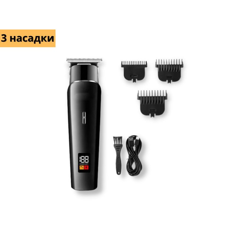 Акумуляторна машинка для стрижки волосся з насадками  XPro GM-1113 чорний (40958-KM-1113)