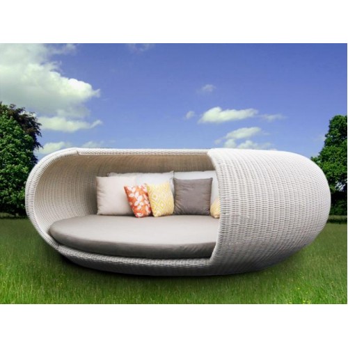 Садовий диван Cruzo Нест Ай зі штучного ротангу Білий ei0408 Садовий диван Cruzo Нест Ай зі штучного ротангу Білий ei0408