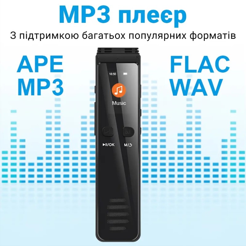 Цифровий блютуз диктофон для запису телефонних розмов Savetek GS-R29, 64 Гб пам'яті, bluetooth