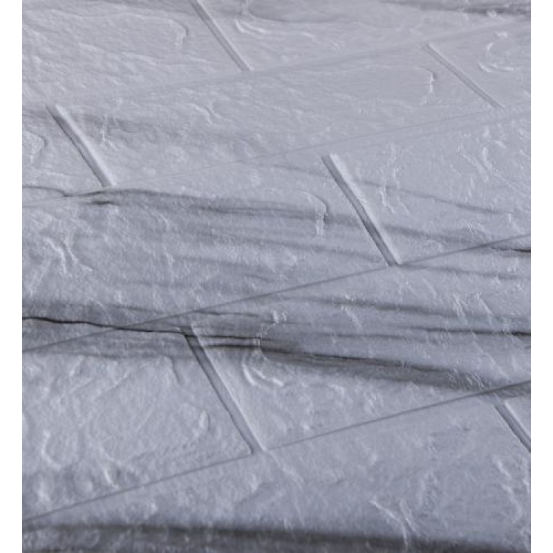 Самоклеюча декоративна 3D панель під цеглу 3D Loft Білий мармур 700x770x3 мм