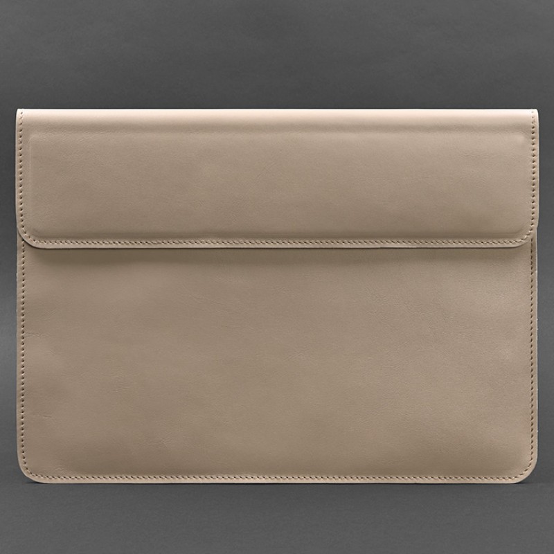 Шкіряний чохол-конверт на магнітах для MacBook 15 дюйм Світло-бежевий BlankNote