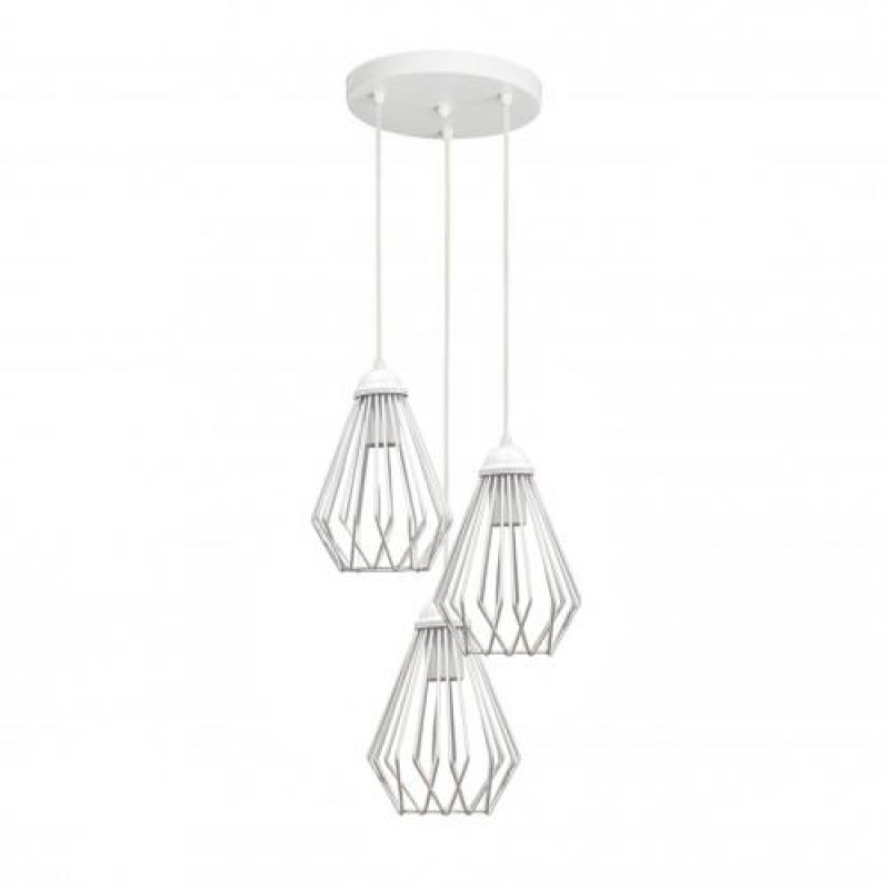 Світильник підвісний у стилі лофт MSK Electric Silvia NL 05371-3R W на круглій платформі