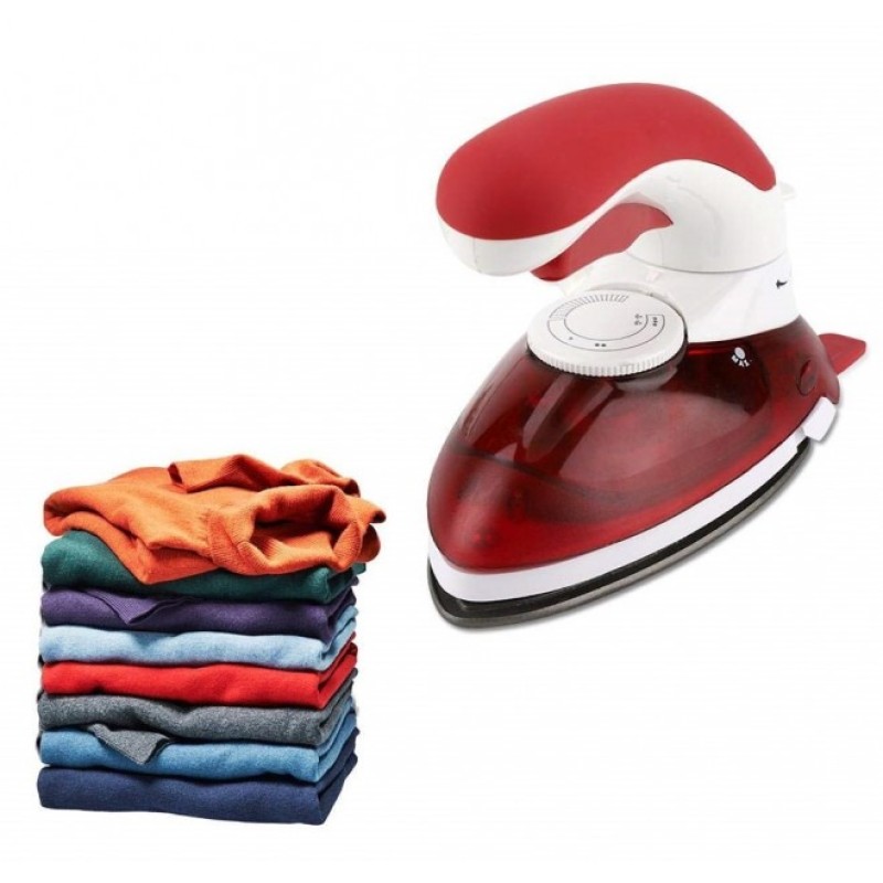 Дорожня міні праска та відпарювач для одягу 2 в 1 Hot Steamer HT-558B з поворотною ручкою 1000 Вт міні відпарювач Червоний