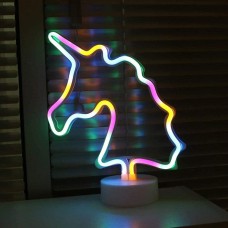 Настільний неоновий нічник Єдиноріг Rainbow Angel 31х23 см