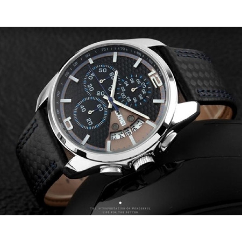 Годинник чоловічий Skmei 9106 Spider blue Black