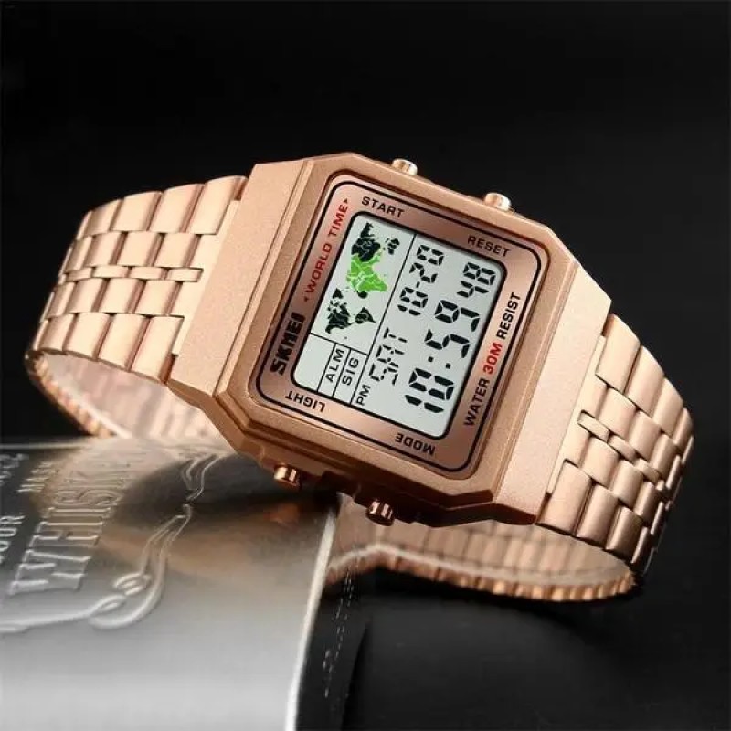 Чоловічий наручний годинник Skmei 1338 Рожеве золото