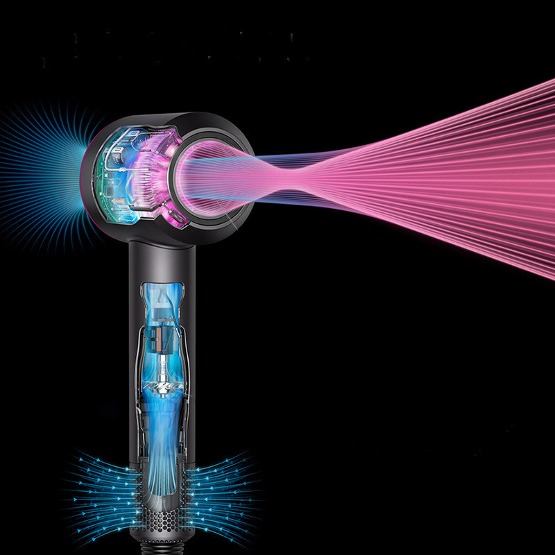 Фен стайлер для волосся Kemei 5 в 1 Supersonic Premium Magic Hair 1600 Вт 5 насадок Рожевий (HD07P)