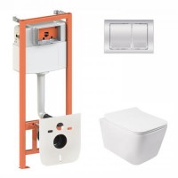 Набір Qtap Інсталяція 3 В 1 Nest Qt0133M425 З Панеллю Змиву Квадратної Qt0111M06028Crm + Унітаз З Сидінням Crow Qt05335170W Набір Qtap Інсталяція 3 В 1 Nest Qt0133M425 З Панеллю Змиву Квадратної Qt0111M06028Crm + Унітаз З Сидінням Crow Qt05335170W