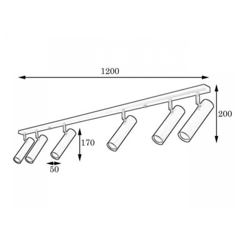 Світильник стельовий MSK Electric Telescope з повертними плафонами NL 22501-6 BK