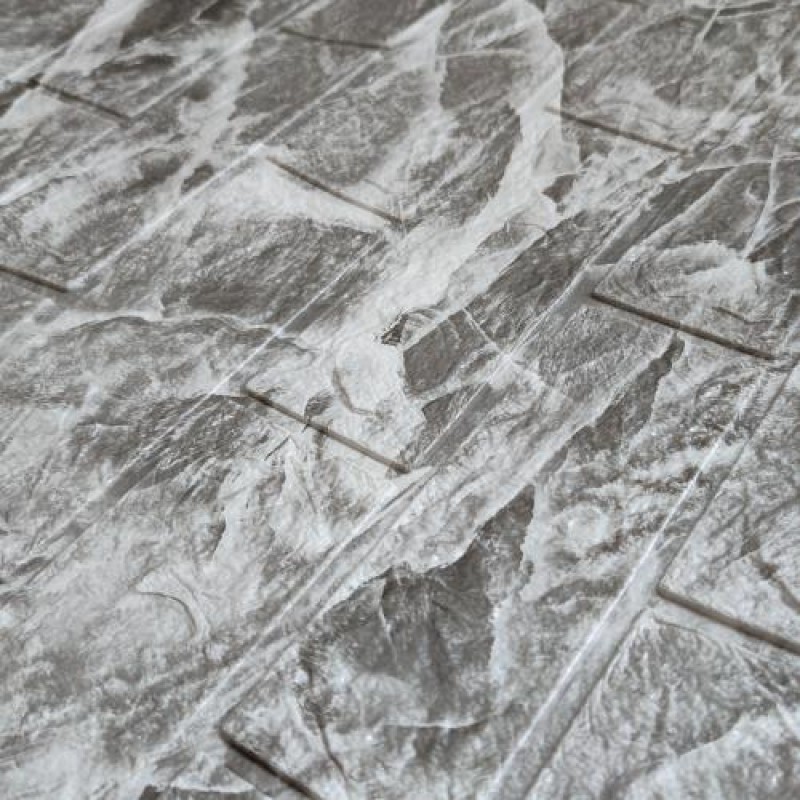 Самоклеюча декоративна 3D панель під цеглу чорний мармур у рулоні 20 м 3D Loft 20000x700x3мм