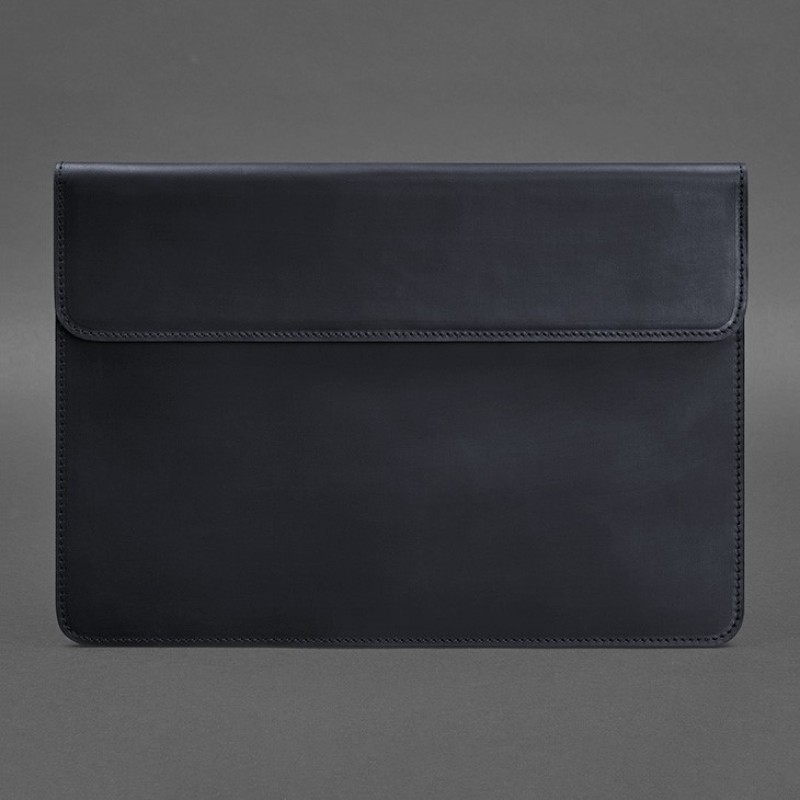 Шкіряний чохол-конверт на магнітах для MacBook 13 Синій Crazy Horse BlankNote