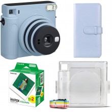 Подарунковий набір фотоапарат Fujifilm Instax Square SQ1/Фотопапір 20 шт/Чохол/Фотоальбом 80 фото Блакитний