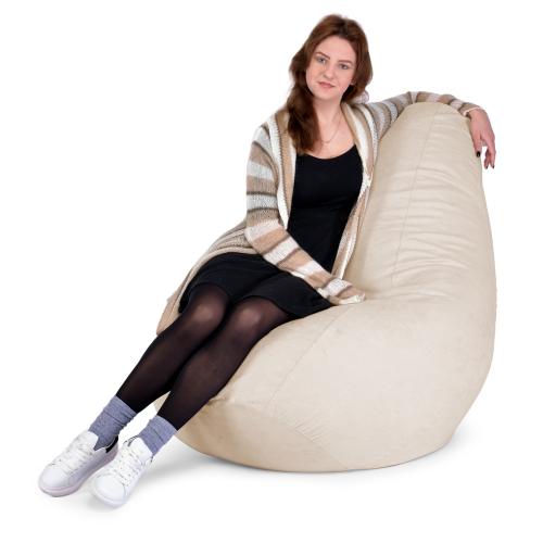 Крісло Мішок Груша Замша 150х100 Студія Комфорту Великий бежевий Крісло Мішок Груша Замша 150х100 Студія Комфорту Великий бежевий