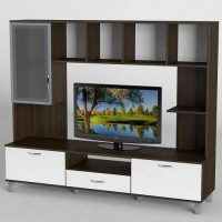 Стінка в вітальню Тиса Мебель Вітальня-37 Венге Білий 1600x450x1800 мм Стінка в вітальню Тиса Мебель Вітальня-37 Венге Білий 1600x450x1800 мм