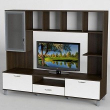 Стінка в вітальню Тиса Мебель Вітальня-37 Венге Білий 1600x450x1800 мм