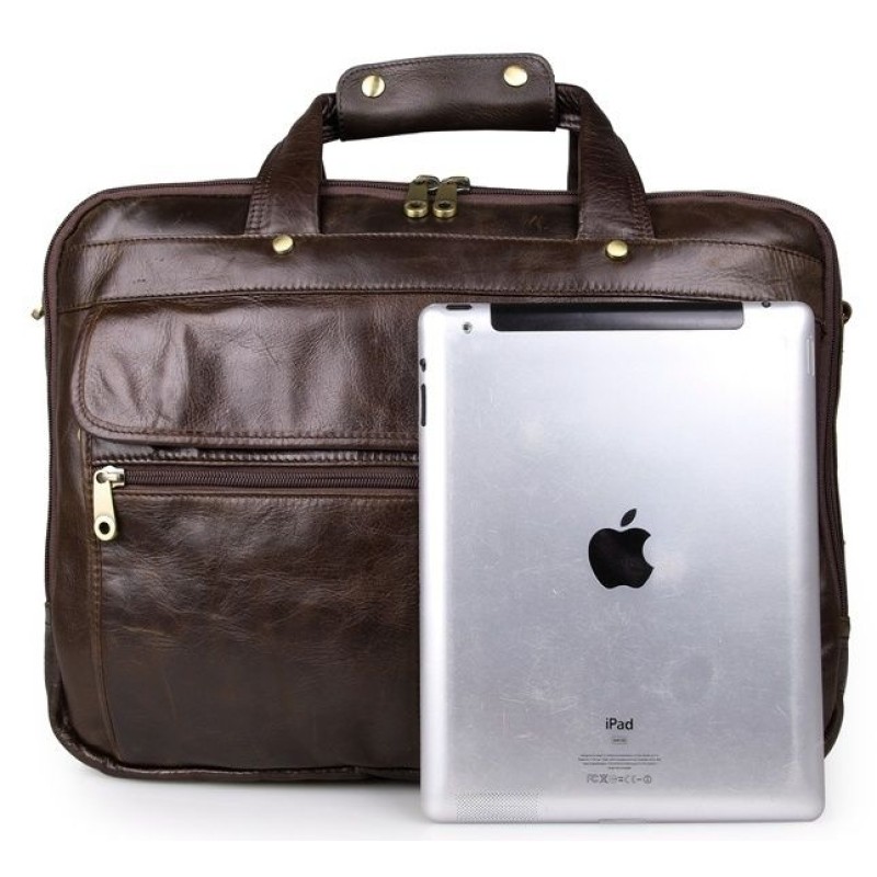 Сумка чоловіча Vintage 14247 для ноутбука з діагоналлю 15.6 дюйма Коричнева, Коричневий