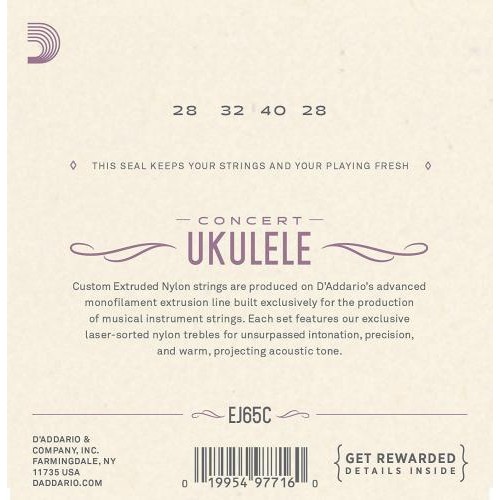 Струни для укулеле D'Addario EJ65C Clear Nylon Concert Ukulele Strings 28/28 Струни для укулеле D'Addario EJ65C Clear Nylon Concert Ukulele Strings 28/28