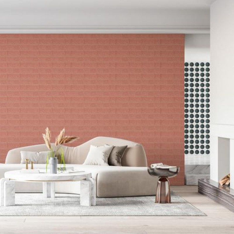 Панель стінова в рулоні 3D 700мм*3,08м*3мм Пудра (D) Sticker Wall SW-00002266