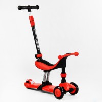 Самокат-велобіг триколісний Best Scooter колеса PU зі світлом 3 в 1 70 кг Red (104499)