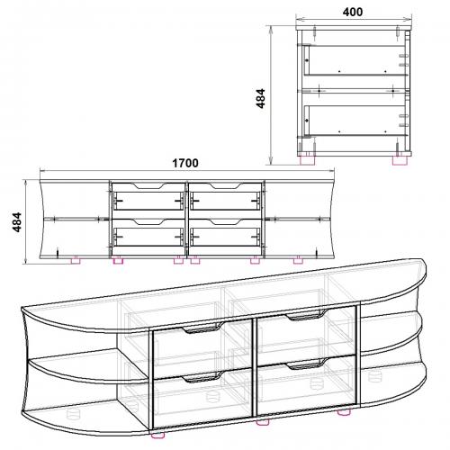 Тумба під ТВ Одеса Компанит Венге комбі