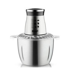 Потужний кухонний подрібнювач чоппер із металевою чашею RAF R.7030 1000 Вт 3 л Чорний