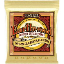 Струни для класичної гітари Ernie Ball 2069 Earthwood Folk Nylon Ball End Clear and Gold