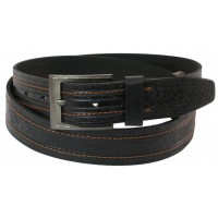 Шкіряний ремінь Skipper 110-130 x 3.8 см Чорний (1014-38)