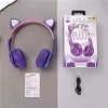 Навушники UKC Bluetooth з вушками та підсвічуванням Cat Miu Star P47 Фіолетові