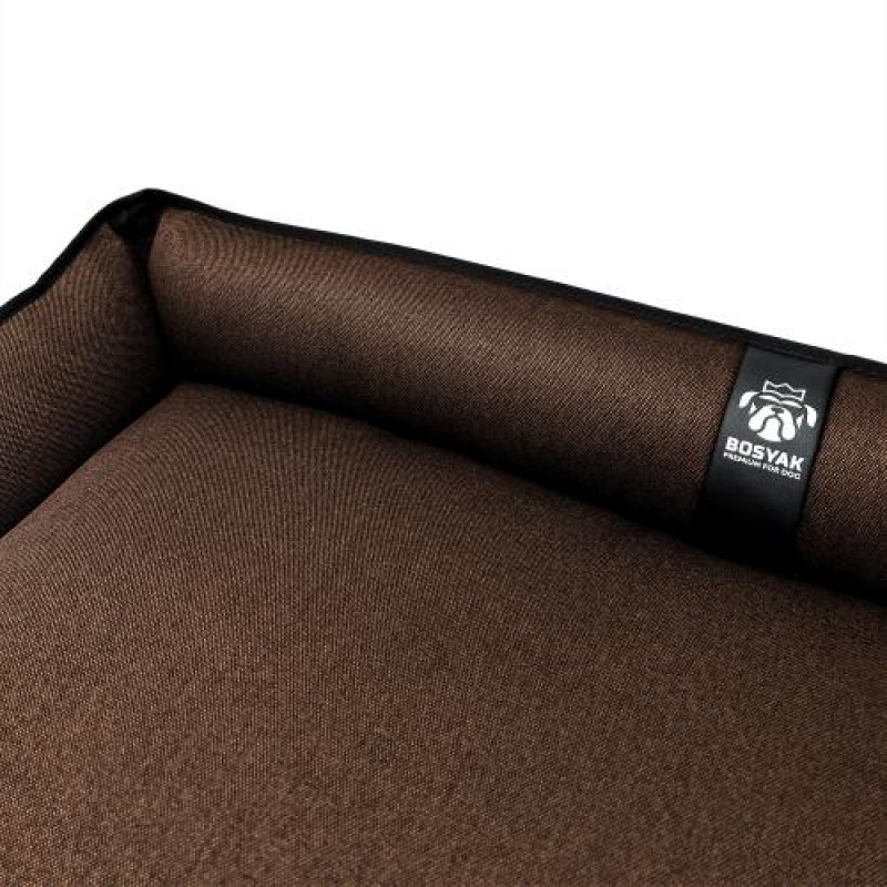 Лежак ліжко для собак всіх порід EGO Bosyak Рогожка XL 105x80 Коричневий (спальне місце для великих собак)