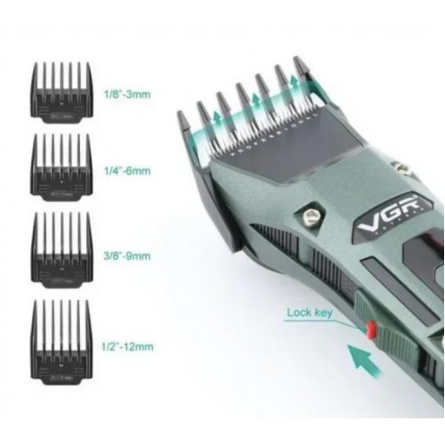 Машинка для стрижки волосся VGR V-696 5 Вт Зелений (2390000051) Машинка для стрижки волосся VGR V-696 5 Вт Зелений (2390000051)