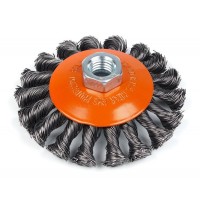 Щітка Polax конусна по металу для УШМ (болгарки) пучки витого плетеного сталевого дроту М14 100 мм (54-164) Щітка Polax конусна по металу для УШМ (болгарки) пучки витого плетеного сталевого дроту М14 100 мм (54-164)