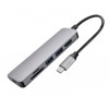 Док-станція Lucom USB Type-C-HDMI + Type-C PowerDelivery 87W 2xUSB3.0 +Cardreader Срібний(62.09.8376)