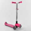 Самокат триколісний Best Scooter складане алюмінієве кермо, 4 колеса PU зі світлом Pink (102317)