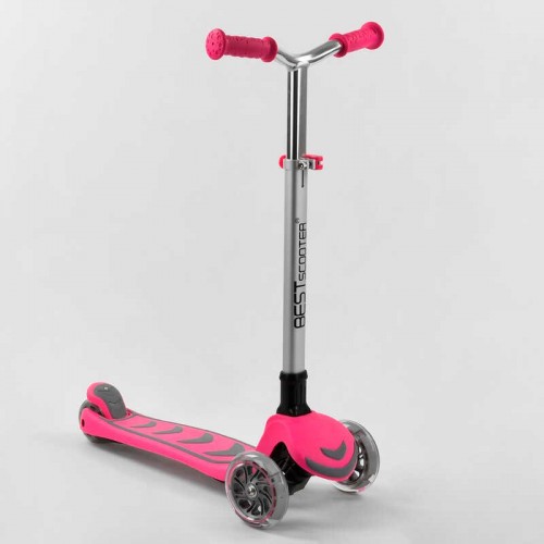 Самокат триколісний Best Scooter складане алюмінієве кермо, 4 колеса PU зі світлом Pink (102317) Самокат триколісний Best Scooter складане алюмінієве кермо, 4 колеса PU зі світлом Pink (102317)