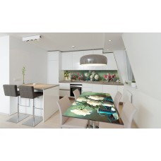 Наклейка вінілова на стіл Zatarga «Тюльпани та Півонії» 600х1200 мм Z180670st