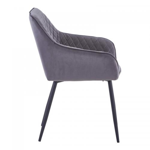 Стул м'який Арно SDM ніжки крашені  метал, велюр сірий