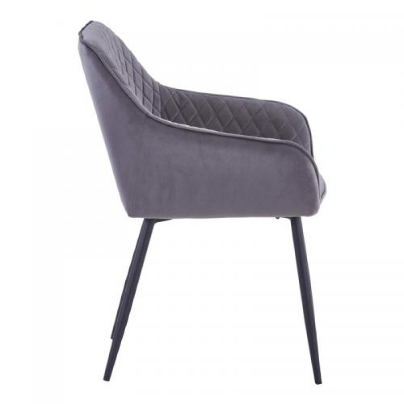Стул м'який Арно SDM ніжки крашені  метал, велюр сірий