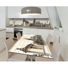 Наклейка 3Д вінілова на стіл Zatarga «Площа Героїв» 650х1200 мм для будинків, квартир, столів, кав'ярень.