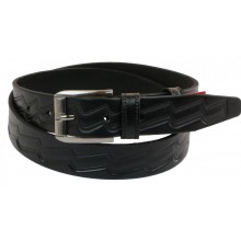 Шкіряний ремінь Skipper 110-130 x 3.5 см Чорний (1020-35)
