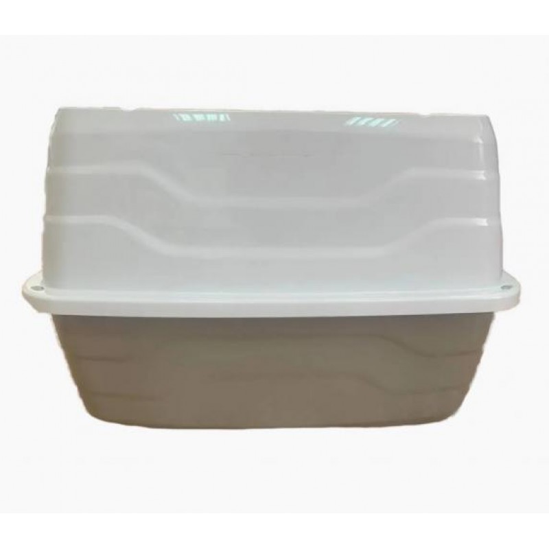 Закритий туалет GeorPlast Salto для котів з верхнім входом 56x40x38 см Сіро-білий 10525