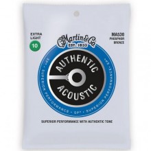 Струни для акустичної гітари Martin MA530 92/8 Phosphor Bronze Extra Light Acoustic Guitar Strings 10/47