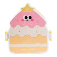 Ланч-бокс дитячий зі столовими приладами TS Kitchen Cake 20*18*8 см лимонний (HP12271Y)