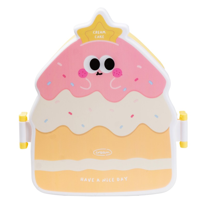 Ланч-бокс дитячий зі столовими приладами TS Kitchen Cake 20*18*8 см лимонний (HP12271Y)