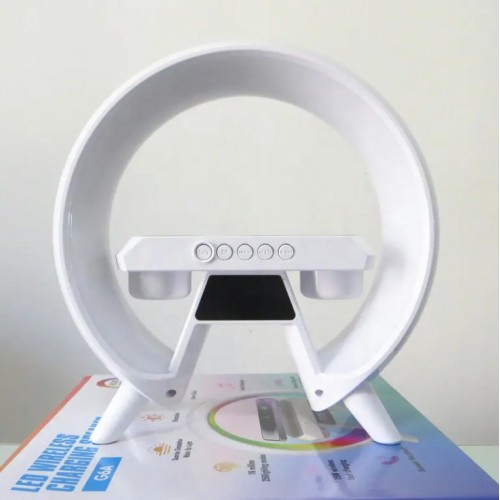Настольна аккумуляторна смарт лампа із вбудованим аккумулятором UKC Smart RGB 15W Light Sound Machine Bluetooth Біла