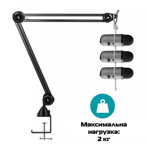 Стійка для мікрофону Manchez M-30 Black із кріпленням на стіл Black Стійка для мікрофону Manchez M-30 Black із кріпленням на стіл Black